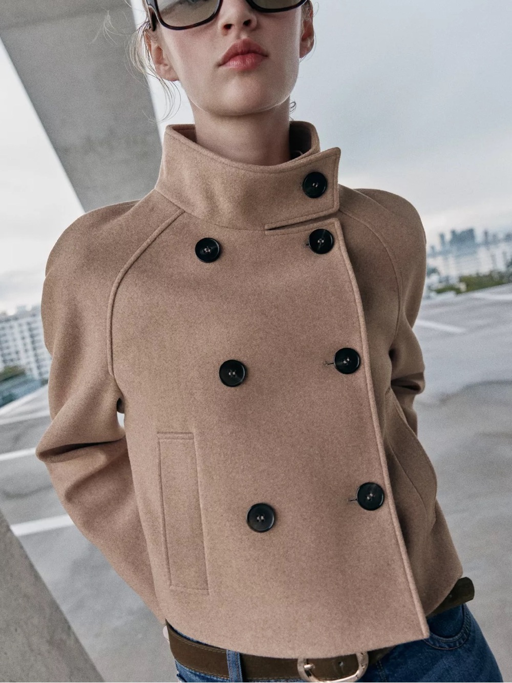 ZARA SHORT HIGH COLLAR JACKET